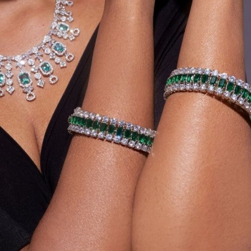 Emerald Midnight Beauty Diamond Bangles