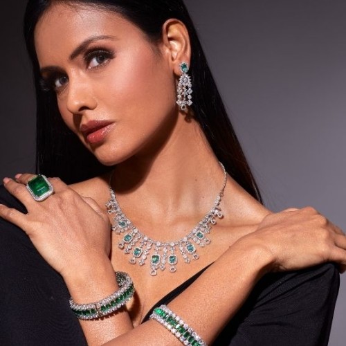 Emerald Midnight Beauty Diamond Bangles