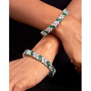 Emerald Petal Diamond Bangles