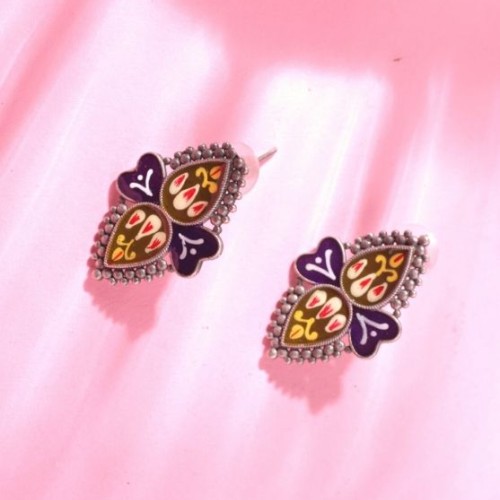 Hand Painted Heart Earrings