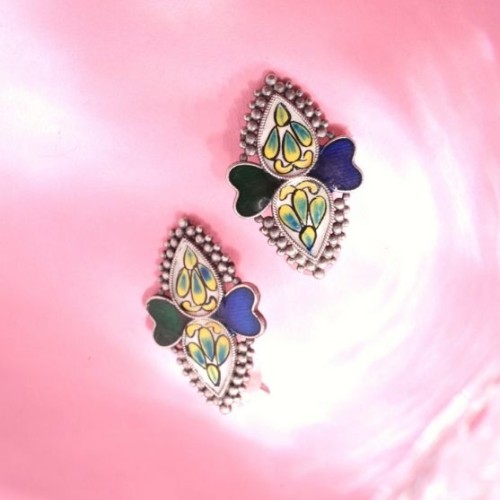 Hand Painted Heart Earrings