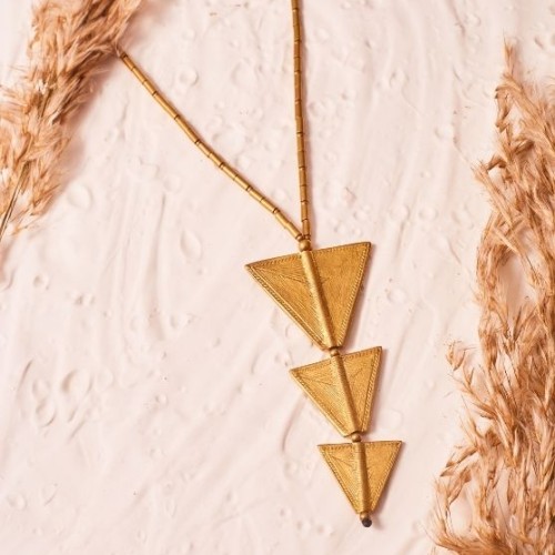  Dhokra Three Triangle Pendant