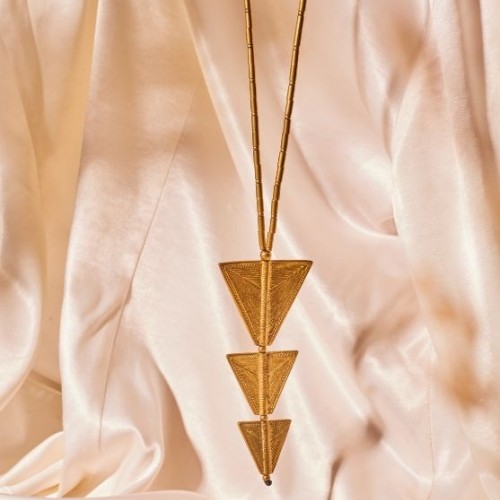  Dhokra Three Triangle Pendant