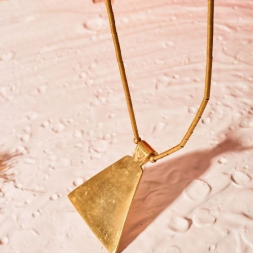  Dhokra Boho Triangle Pendant