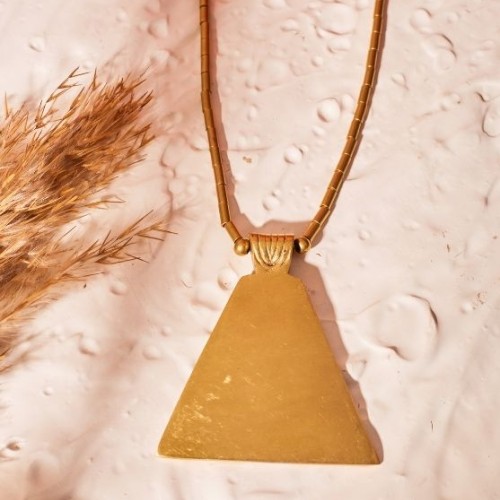  Dhokra Boho Triangle Pendant