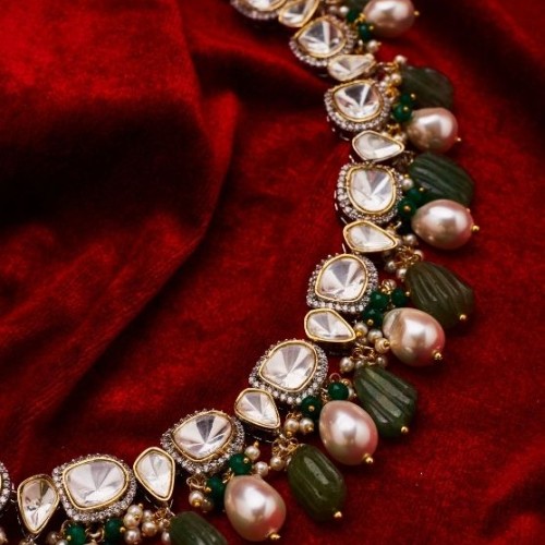 Rekha Polki & Pearl Necklace