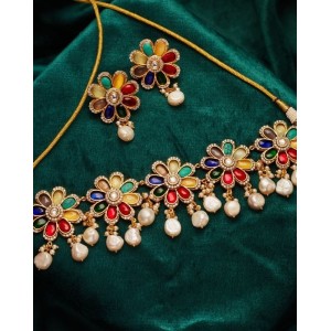 Navratan Flower Choker