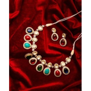 Madhuri Multicolor Polki Necklace