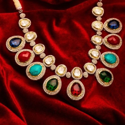 Madhuri Multicolor Polki Necklace