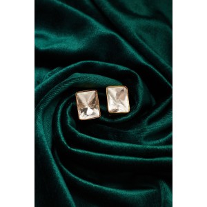 Single Polki Rectangle Studs