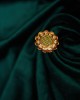 Green Flower Kundan Cocktail Ring