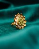 Green Flower Kundan Cocktail Ring