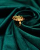 Green Flower Kundan Cocktail Ring