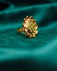 Green Flower Kundan Cocktail Ring