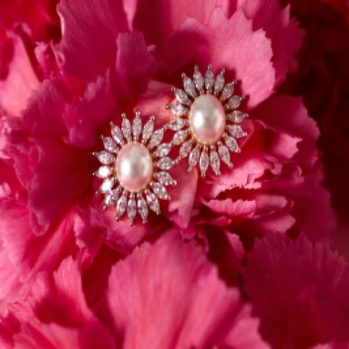 Daily Wear Pearl & Diamond Sun Studs