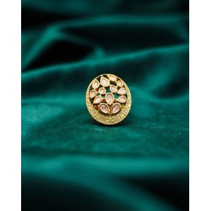 Oval Kundan Cocktail Ring