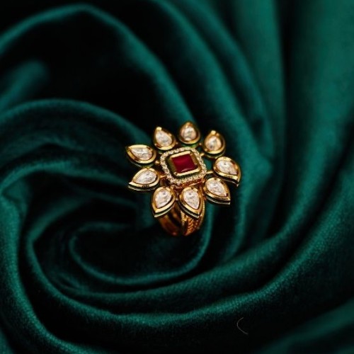 Jasmine Kundan Cocktail Ring