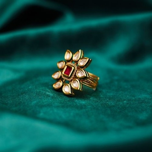 Jasmine Kundan Cocktail Ring