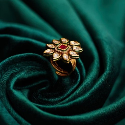 Jasmine Kundan Cocktail Ring