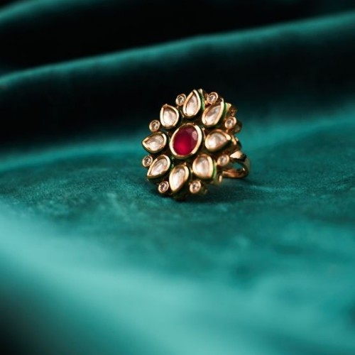 Daffodil Kundan Cocktail Ring