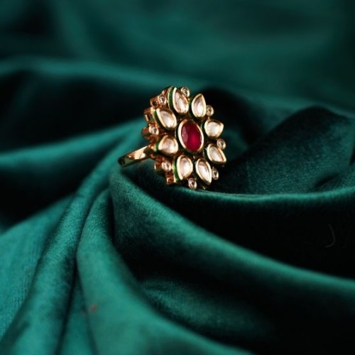 Kundan Finger Ring 161557