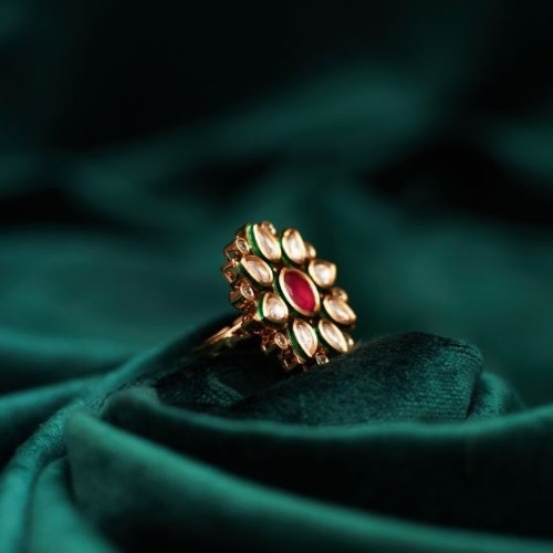 Daffodil Kundan Cocktail Ring