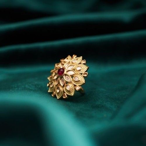 Cardician Kundan Cocktail Ring